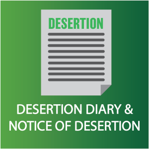 Desertion diary and notice of desertion icon