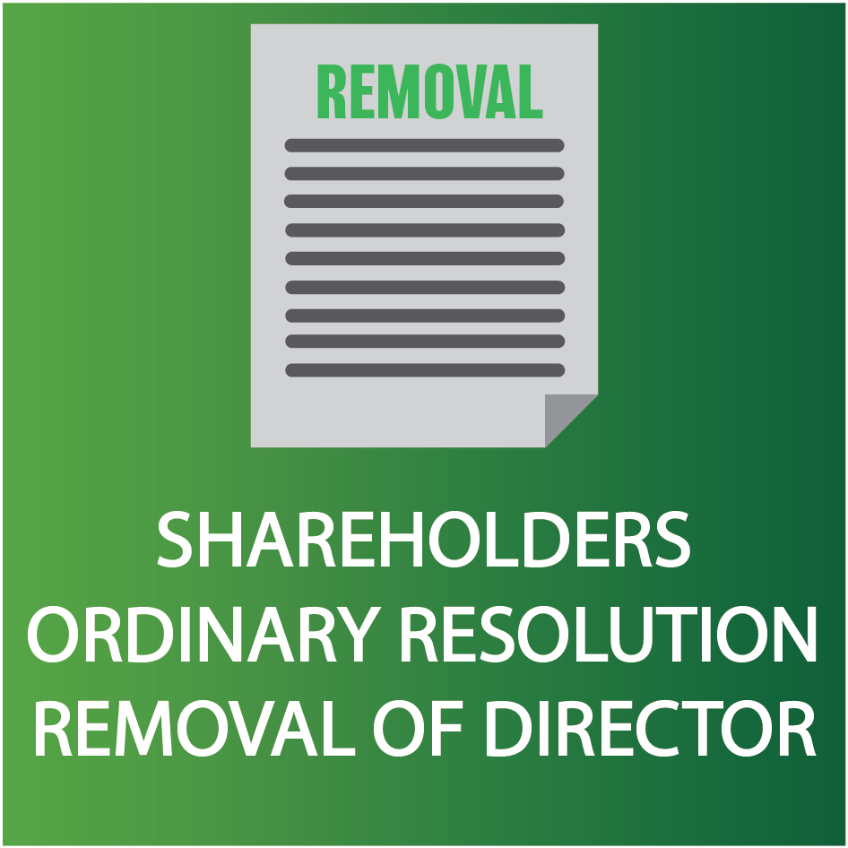 Shareholders ordinary resolution removal of director